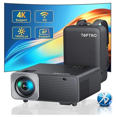 Vidéoprojecteur, 25000 Lumens 5G WiFi Bluetooth Video Projecteur 4K Supporté Cover
