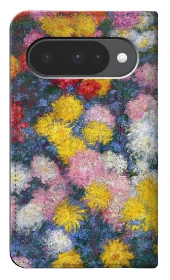 Housse cuir Google Pixel 10 Claude Monet Chrysanthemums étui clapet - 2