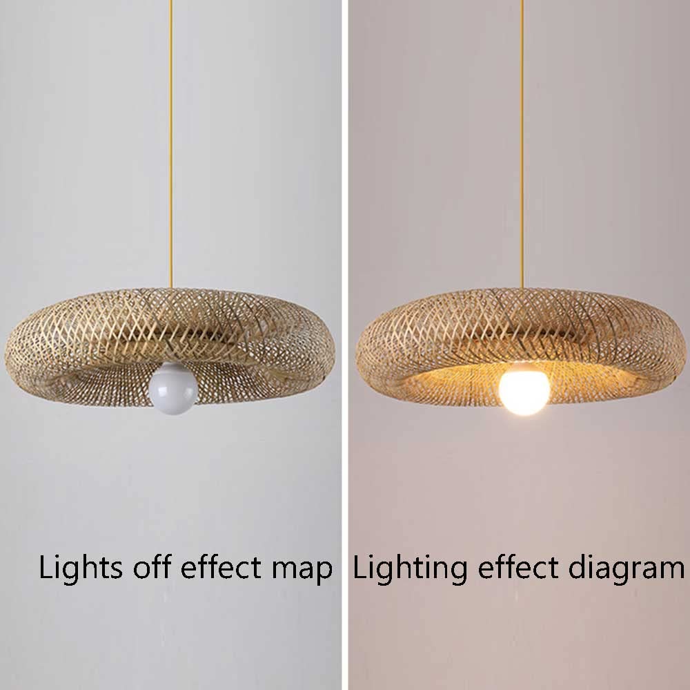 Lampada a Sospensione in Vimini Naturale Intrecciato, Paralume a Nido d'uccello, Lampada Decorativa da soffitto, Lampada idilliaca B&B in Rattan Intrecciato