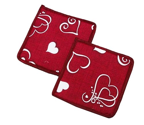 Russo Tessuti Set 2 Presine Coppia Pattina Forno Fornelli Arredo Cucina Coordinato Paris Love -Bordeaux