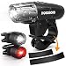 Hoicmoic USB Rechargeable Bike Lights, Bright Waterproof LED Bicycle Front and Rear Lights for Kids Men Women Safe Cycling, 1 Headlight, 1 Red Taillight and 1 White Bicycle Light for Versatile Usages