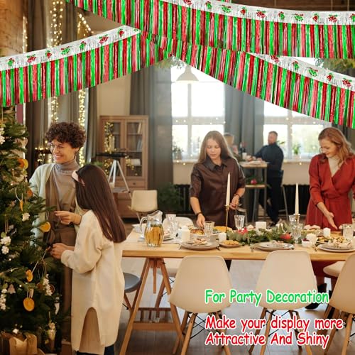 Image of 4 Pack 39Ft Christmas Parade Floats for Trailer Car, Bells & Snowflakes Foil Fringe Garland Tinsel Streamers Hanging Banner Table Skirts for Christmas Homecoming Birthday Party (Bell)