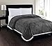 Elegant Comfort Best, Softest, Luxury Micro-Sherpa Blanket on Amazon! Heavy Weight Stripe Design Ultra Plush Blanket, King/Cal King, Gray