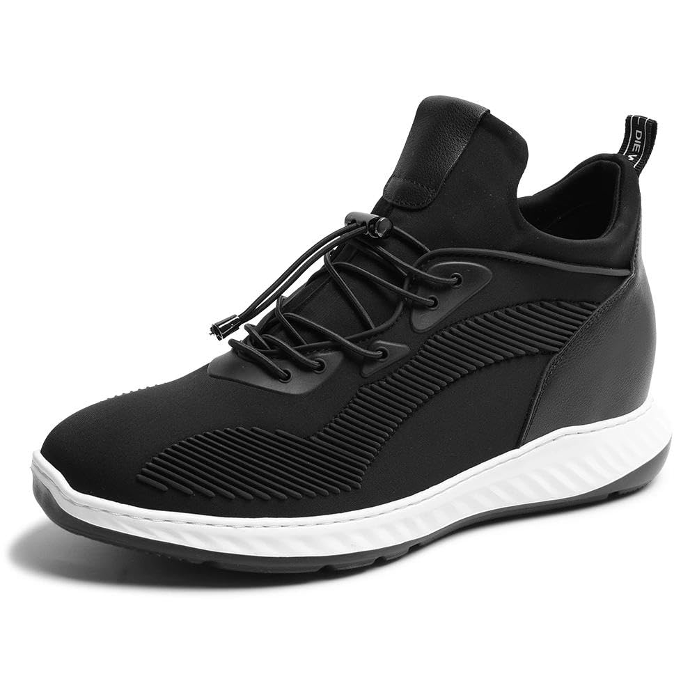 CHAMARIPA Herren Sport-Freizeitschuhe mit unsichtbarer Innenerhöhung | Echtleder-Steigerschuhe mit verdeckter Erhöhung, atmungsaktives Obermaterial, leichte Sport-Freizeitschuhe für Herren.