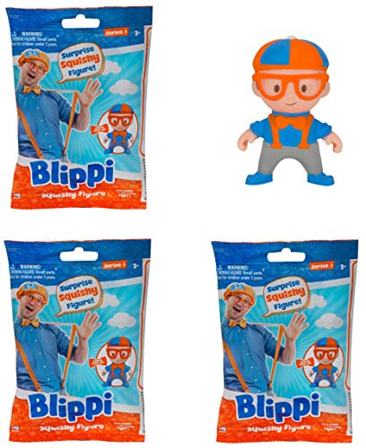 U.C.C. Distributing Blippi Mystery Squishy Toy Set of 3, Three Surprise Blippi Toys