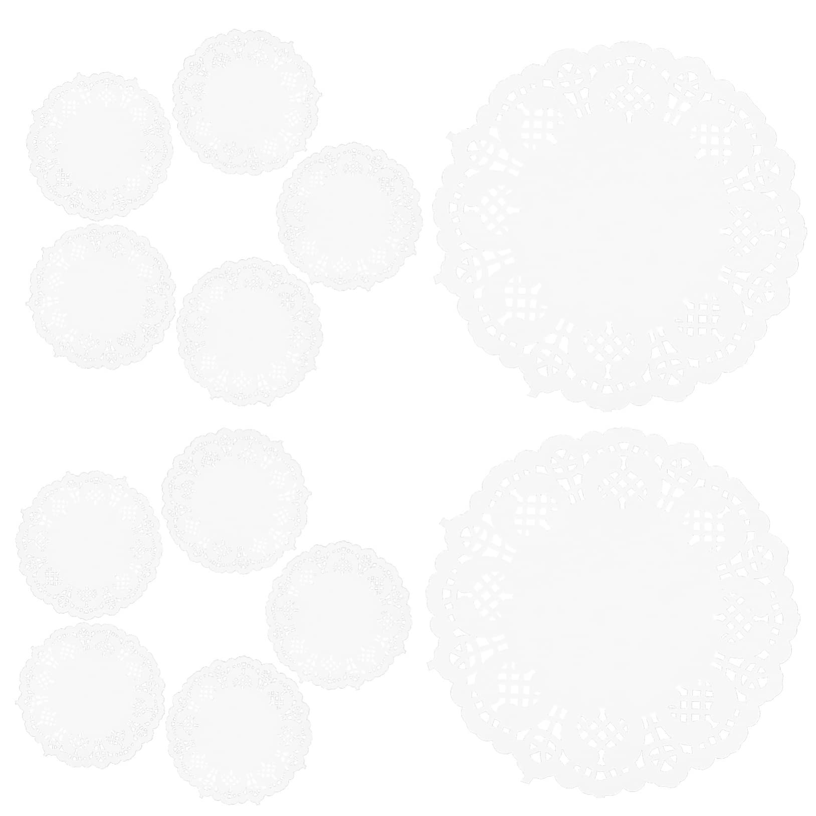 100pcs Cake Lace Paper Round Placemats Decor Round Doilies Paper Dessert Paper Doilies Cake Packaging Pads Cake Paper Mat Food Paper Pad Oil Absorbing Paper Doilies White Garneck
