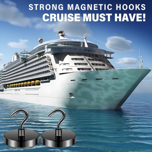 Image of FINDMAG 6 Pack Magnetic Hooks, 110LB+ Magnetic Hooks for Cruise Cabins