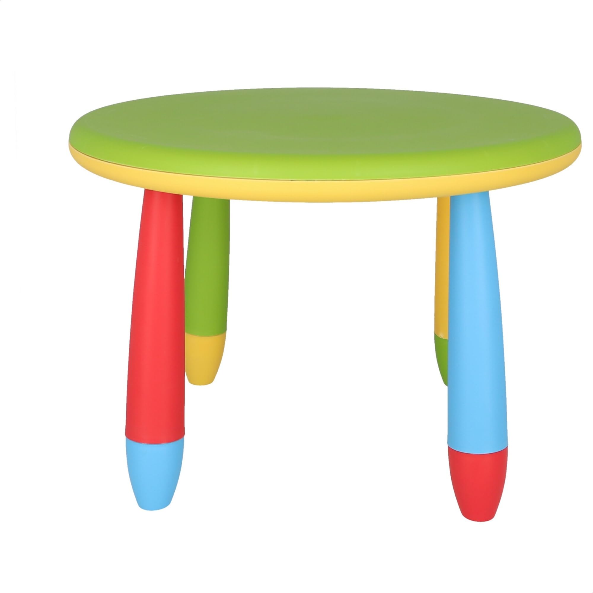 Aranaz Mesita Infantil Redonda Verde, Multifuncional, diseño Moderno, 70x48 cm, Fabricada en plástico, Resistente, jardín o terraza