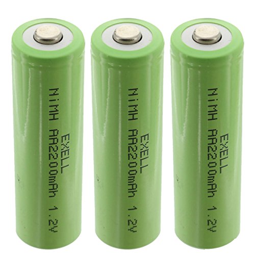3X Exell 1.2V AA 2200mAh Rechargeable NIMH Button Top Batteries use with Electric Razors toothbrushes high Power Static Applications (Telecoms UPS and Smart Grid) Electric Tools Electric mopeds