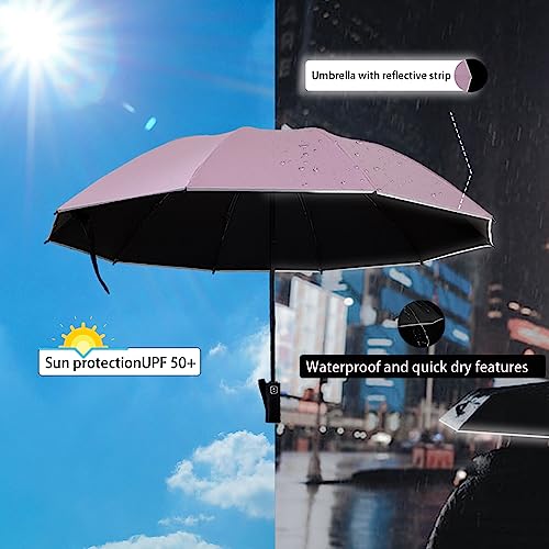 Alfrotey Automatic Open Large Compact Reverse Umbrella For Rain And Uv Protection Inverted Folding Umbrellas With Reflective Safe Stripe Portable For Men And Women thumb #3