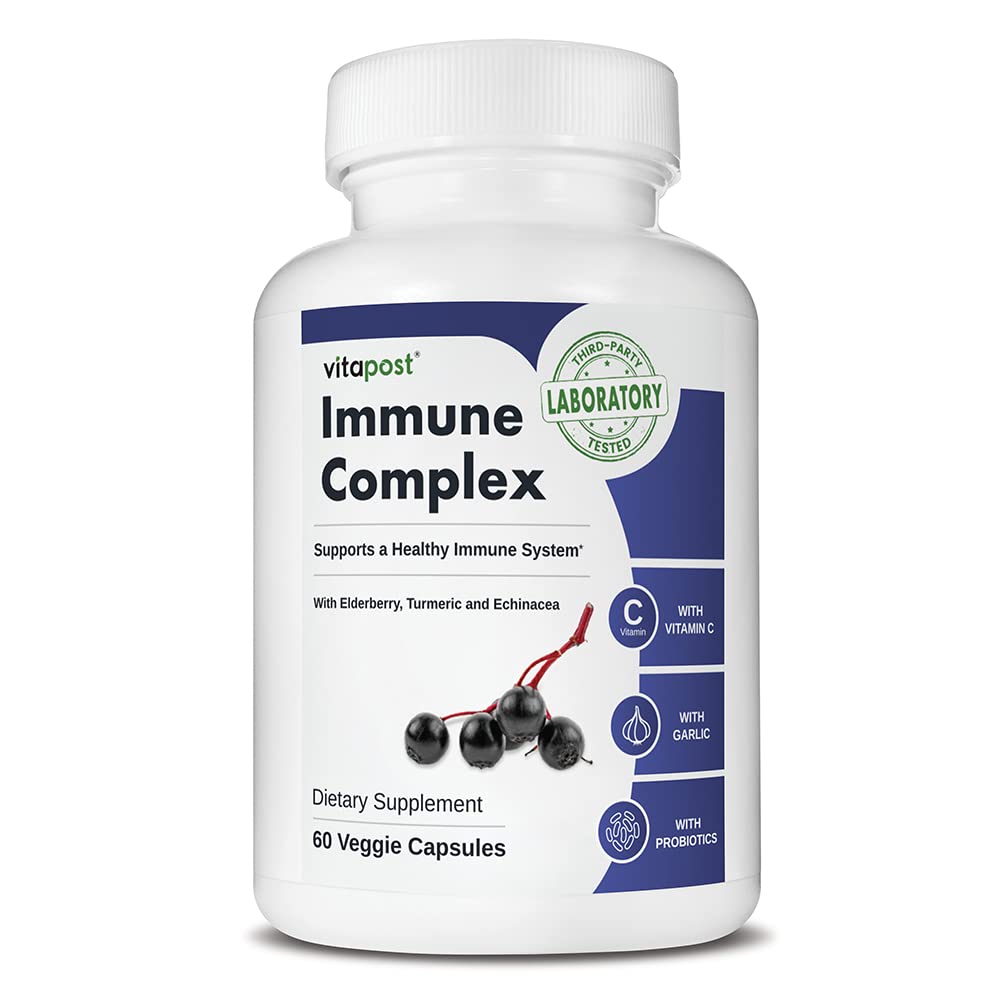 Immune Complex | Support for a Healthy Immune System. with Vitamin C, Elderberry, Zinc and More. Dietary Supplement, 60 Capsules