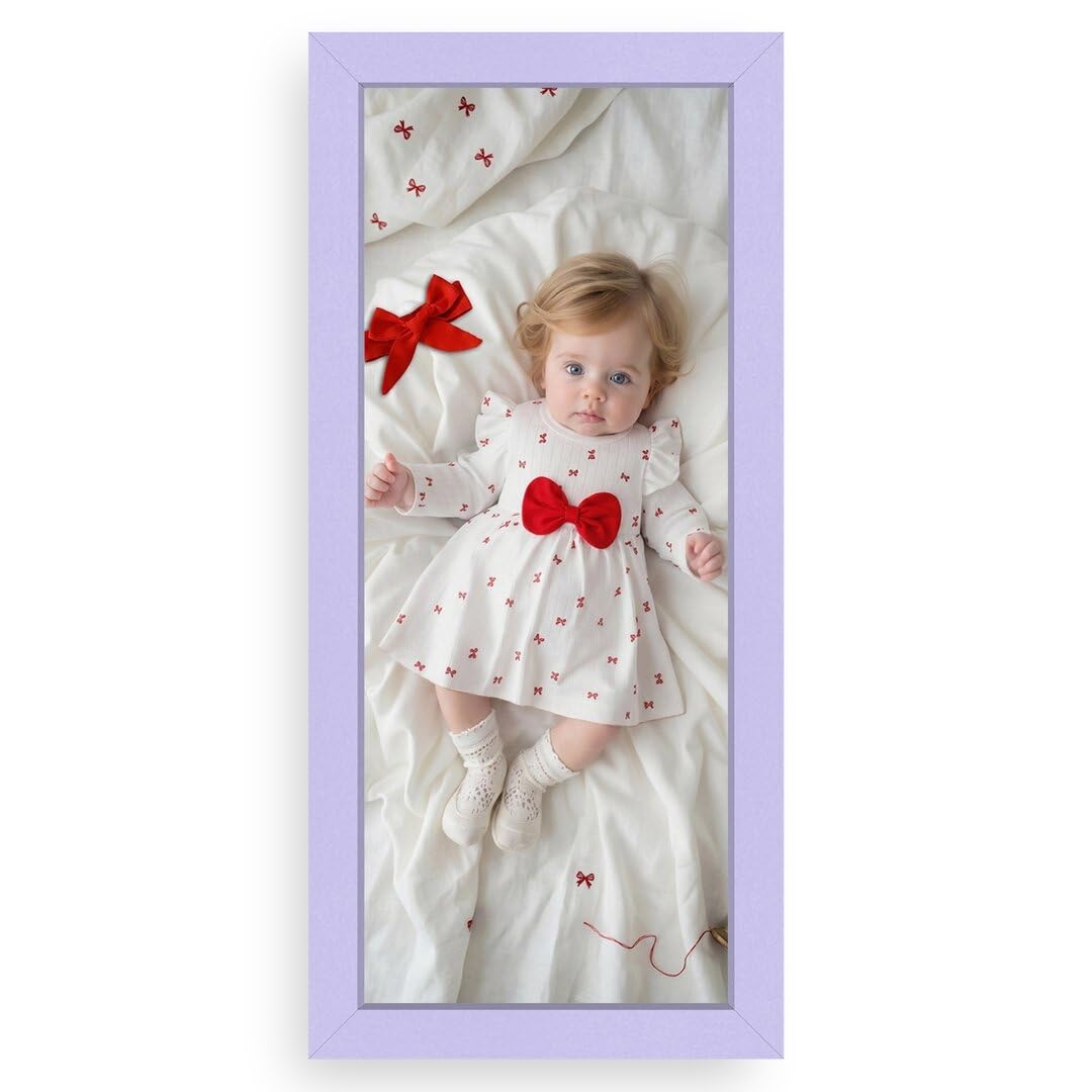 Procut Global Purple 16x5 Modern Picture Frame for Nursery, Baby Gift - Photo Frame with Perspex Front, Wall or Tabletop Display - Keepsake for Newborn, Baby Shower & First Photo Memories