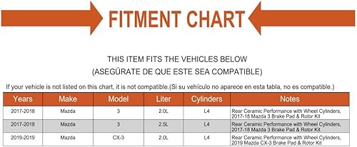 Miniatura 6 de Posi - Kit de pastillas de freno de cerámica y rotor de rendimiento para Mazda 3 CX-3 (EB3-4843328)