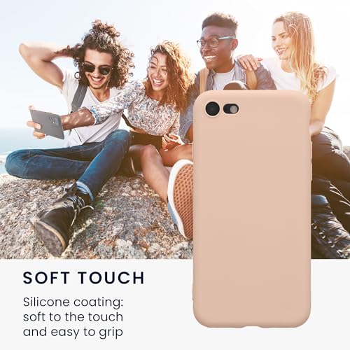 Image of kwmobile Case Compatible with Apple iPhone SE (2022) / SE (2020) / 8 /7 Case - Protective Slim TPU Phone Cover - Soft Matte Finish - Coconut Swirl