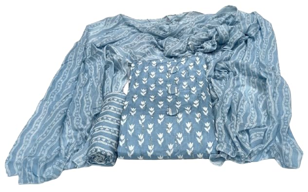 GenericShree Paras Creation Women's Soft Cotton Salwar Suit Dress Material With Printed Cotton Dupatta | Unstitched Traditional Suit Set