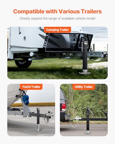 Image of VEVOR 8000lbs Heavy-Duty Square Direct Weld on RV Jack, 15-1 /4 Inches Lift, Adjustable Drop Leg, for Lifting RV, Horse, Utility, Yacht Trailers, TJD-7000S