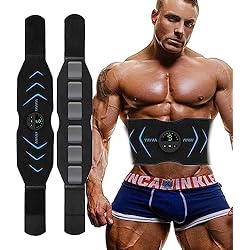 Maquina Electrica Para Abdominales COODAY EMS Electroestimulador Muscular, Abdominales Cinturón,Masajeador Eléctrico Cinturón, Hombresy Mujeres Ejercitador del Abdomen
