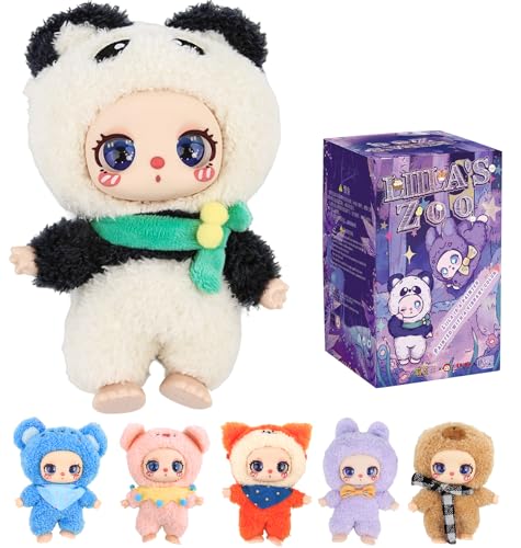 Mystery Fun Liila‘s Zoo Series Plush Blind Box, Adorable Plush Collectible Toys, 6.3IN Hangable Doll with Unique Designs Birthday Gifts, 1PCS (1 of 7 Possible Styles)