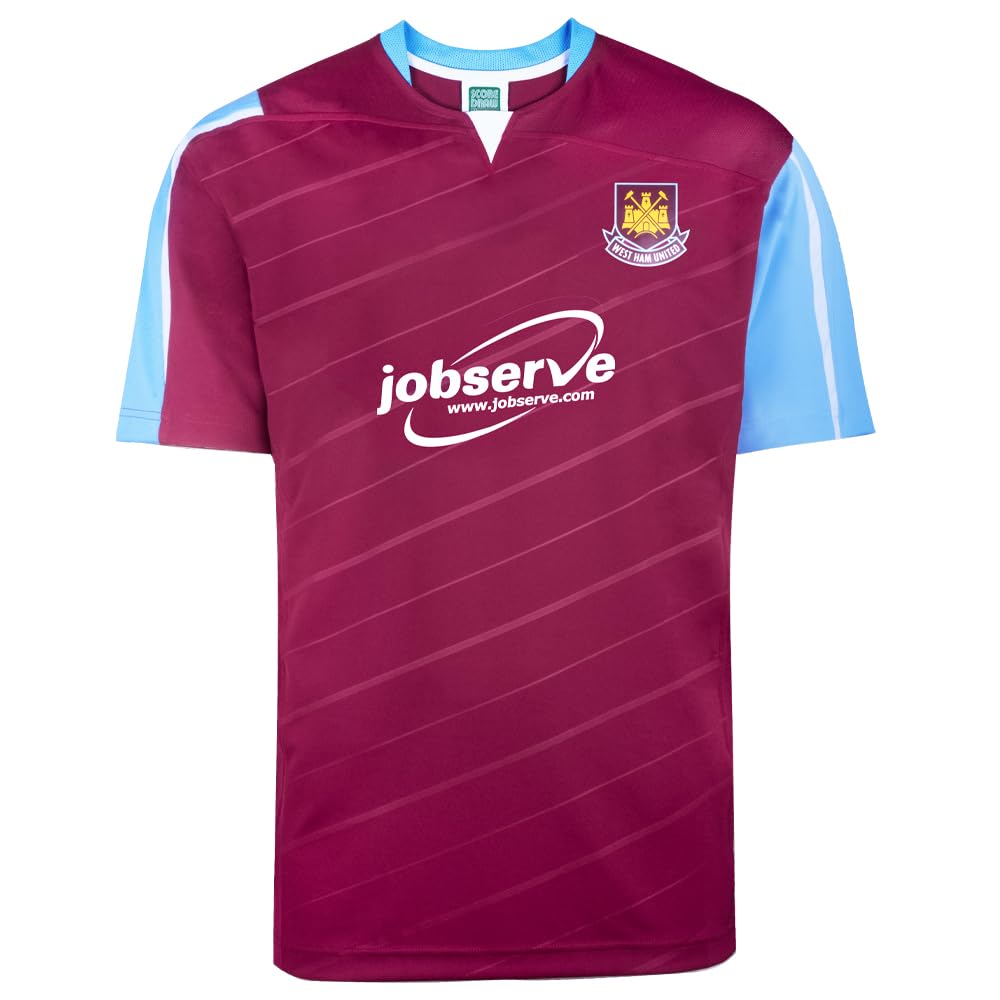 Score Draw West Ham United 2005 Play-Off Final Retro Shirt Claret/Sky Medium Polyester