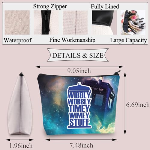 PLITI TV Show Inspired Gifts Doctor Makeup Bag Policeman Box Fan Gift Wibbly Wobbly Timey Wimey Stuff Gift (Wibbly WobblyU) - Image 2