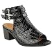 Fashion Thirsty Womens Cut Out Back Peep Toe Block Heel Ankle Strap Chelsea Boots Shoes Size