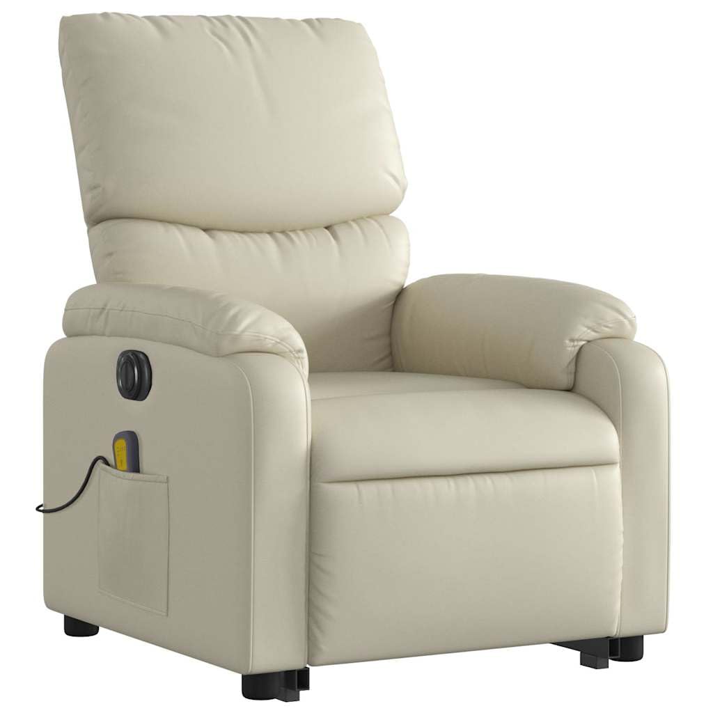 Sillón elevador eléctrico reclinable con masaje por vibración, 6 puntos de masaje, función de elevación e inclinación de 135°, estructura de madera y metal, bolsillo lateral