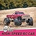 EAZYRC X FMS 1/24 High Roller RTR RC Truck with Licensed, 4WD 8+ kmh 3-speeds Transmission Off-Road RC Crawler with USB Charger and 2.4Ghz Remote Control for Adults (deep red)