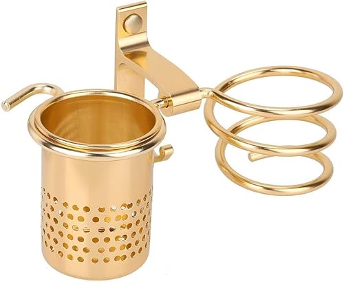 Sèche-cheveux et porte-lisseur JJ. Accessoire salle de bain sèche-cheveux titulaire support mural organisateur polyvalent rack(Or) Cover