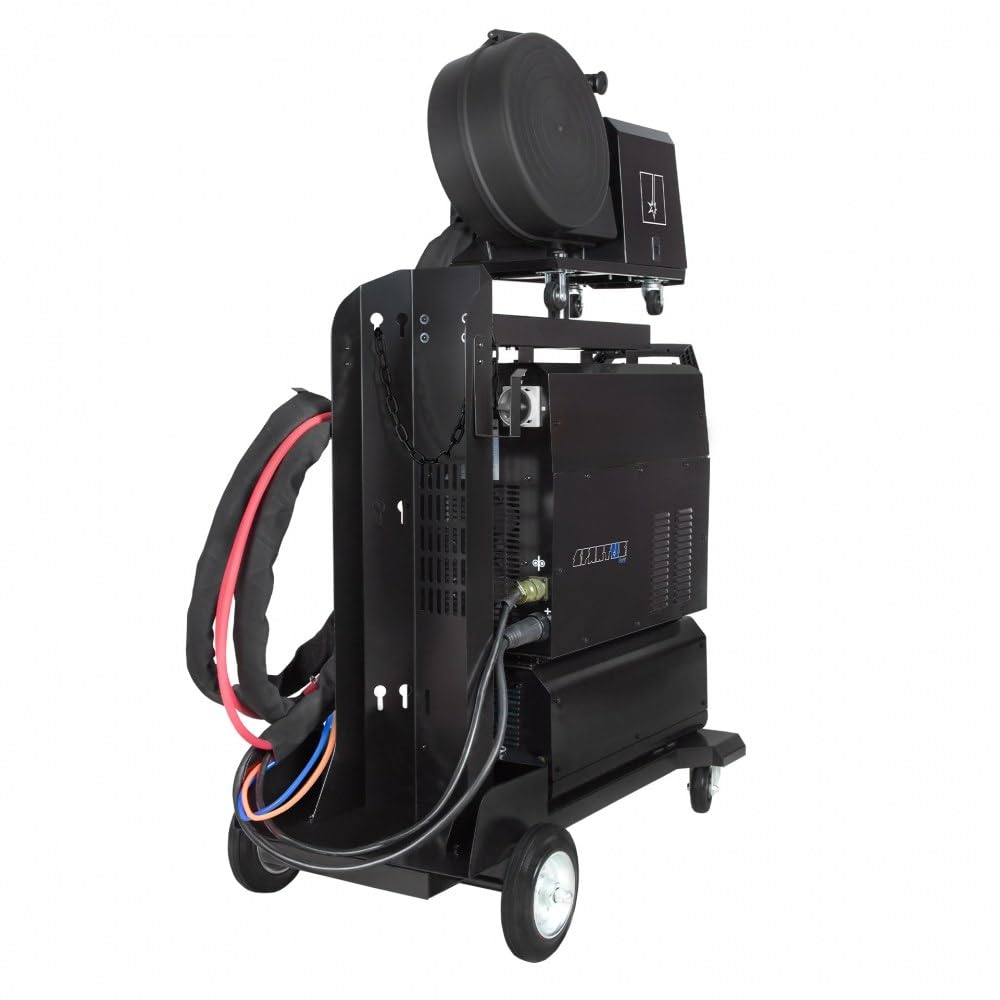 SPARTUS EasyMIG 500 DP LCD – Professionelles MIG/MAG Inverter-Schweißgerät IGBT mit Dual Pulse Synergie, Kühler, 4-Rollen-Drahtvorschub für Schweißen von Aluminium Stahl Edelstahl bis 500A 400V