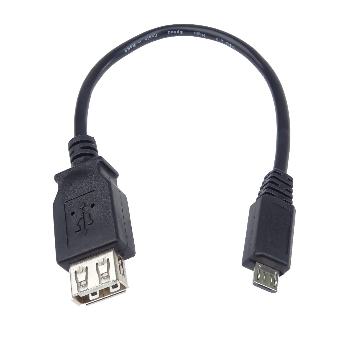 PremiumCord Kabel Przejściowy USB (Żeński/Męski), USB Typu A Żeński na Typ Micro Męski, Wysoka Prędkość 480 mbit/s, Czarny, 20 cm, OTG