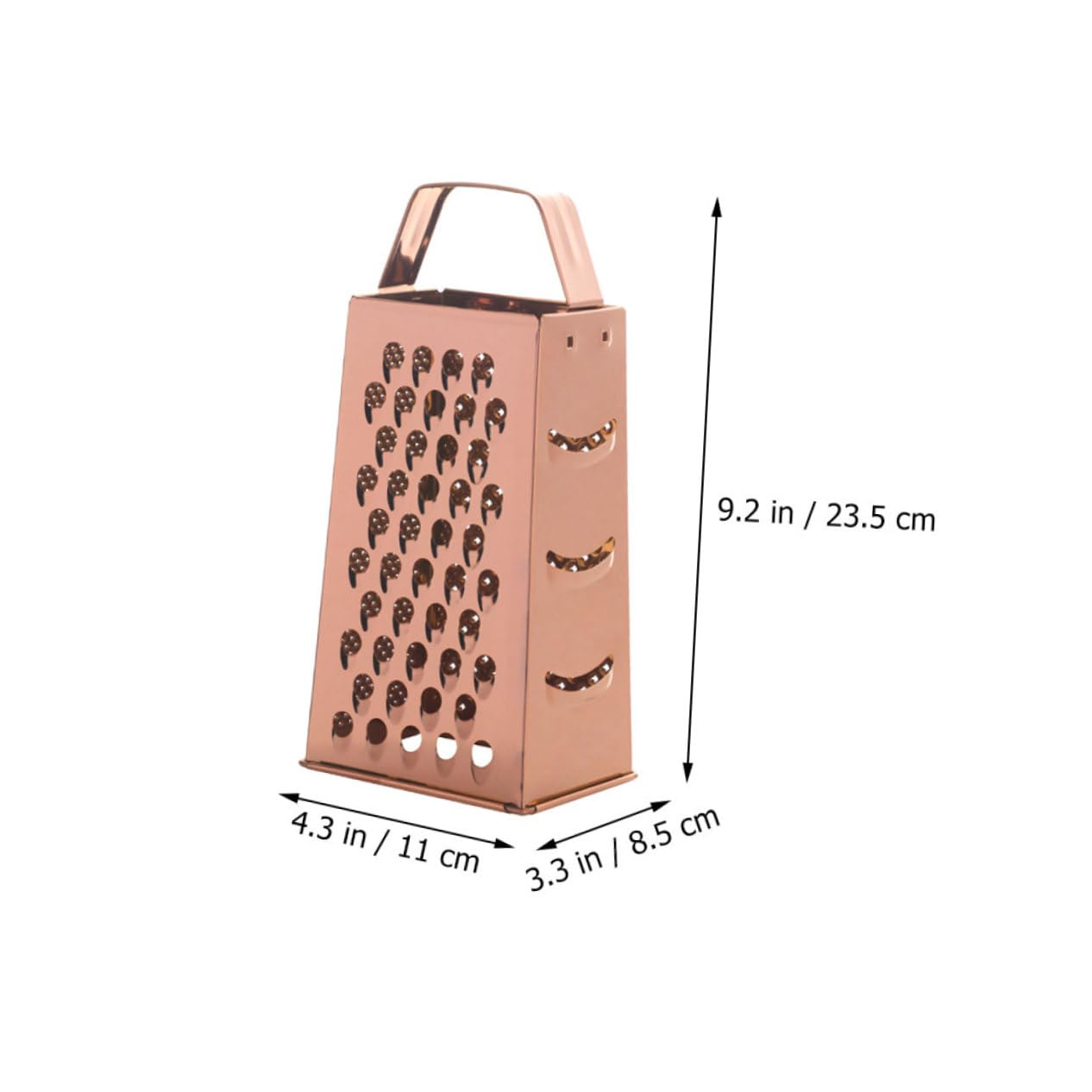 Cabilock Stainless Steel Sided Cheese Grater Portable Kitchen Gadget for Shredding Cheese Vegetables Fruits Safe Resistant Grater Tool with Handle