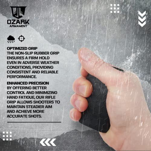 Universal Tactical Rubber Rifle Grip Sleeve - Gun Grip for Full Sized Rifles - Ergonomic Non Slip Hex Grip - Tactical Gun Grips Compatible with Most Rear Rifle & Shotgun Handles
