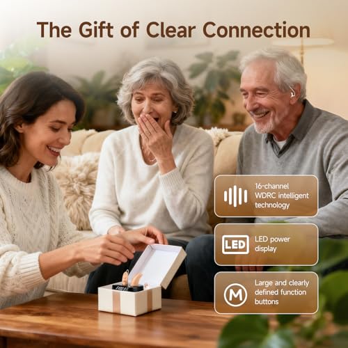 Image of Retekess TE201 Hearing Aids for Seniors, Gift for Parents, Beginners & Backup, Safe&Clear Sound,Movie Mode,40H Battery Life with Charging Case,Discreet Design Rechargeable OTC Hearing Aid Kit