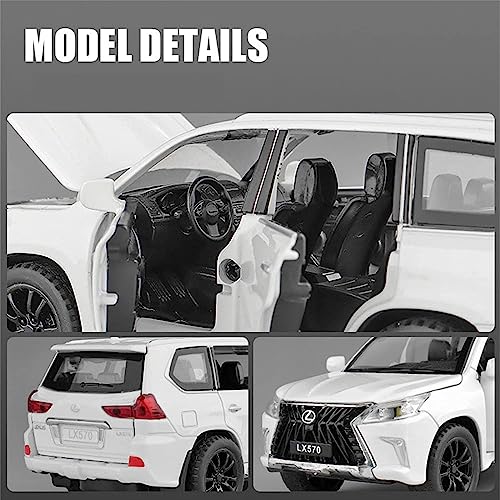 Image of DEOXY 1:32 Lexus LX570 Die-cast Metal Car Toy, Alloy Metal Pull Back Car with Openable Doors & Light, Music Boys Gifts Toys for Kids (Black)