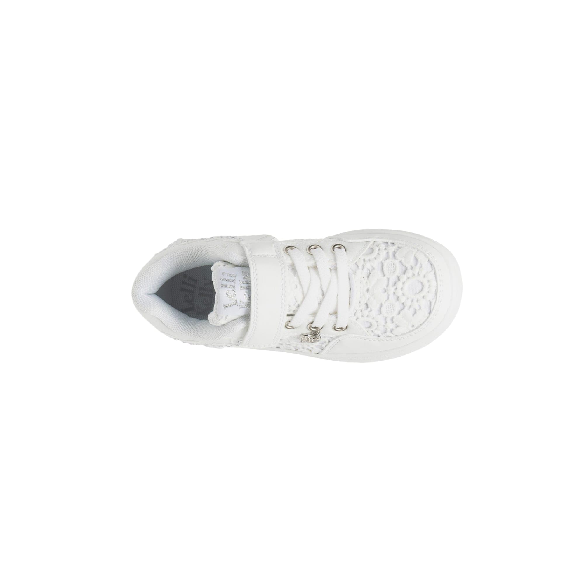 Lelli Kelly Sneaker Bambina, Rosa e Bianco, Pizzo Sangallo, Chiusura a Strappo. Numerazione dal 26 al 33 Gadget in Regalo