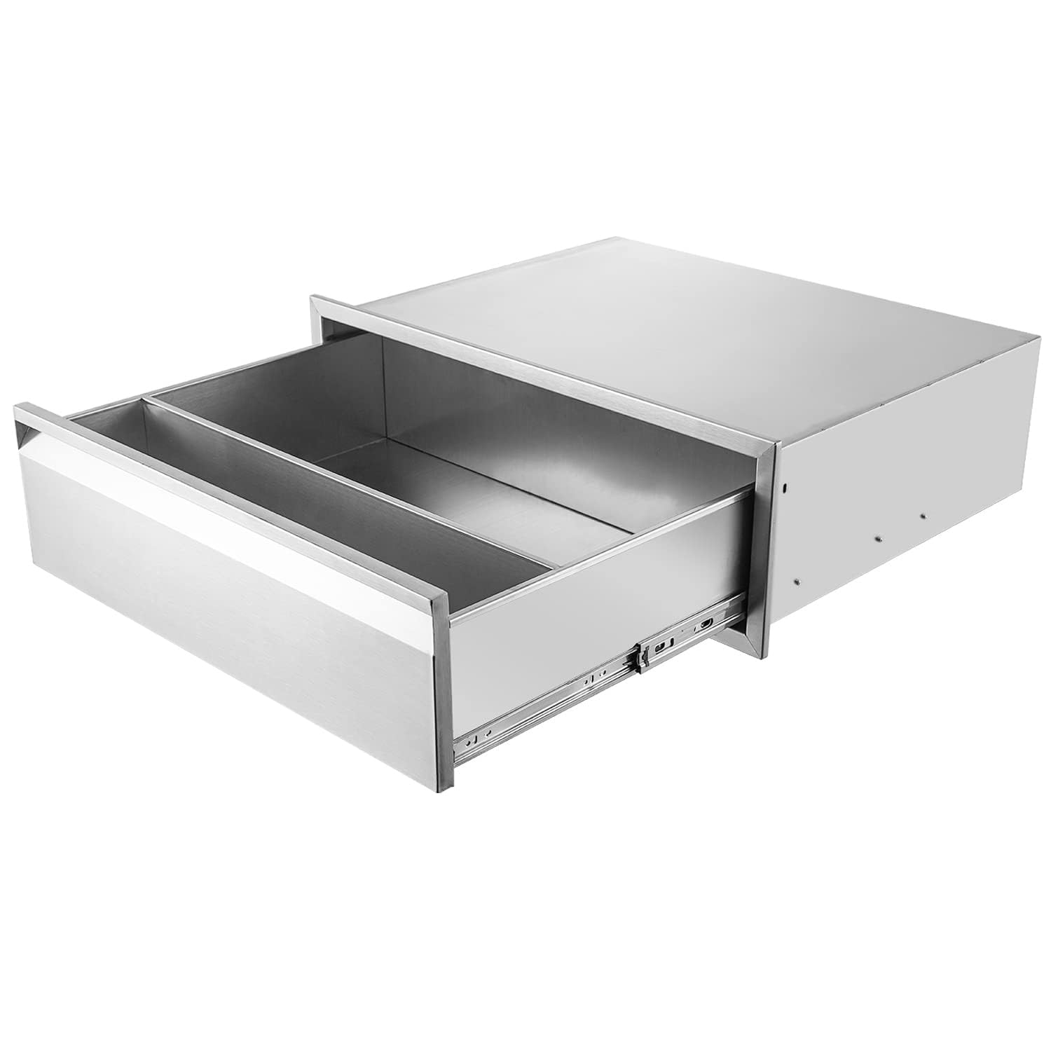 Outdoor Kitchen Drawer, 30" W x 10" H x 23" D Stainless Steel BBQ Single Drawer with Clapboard, BBQ Island Drawers for Outdoor Kitchens or Patio Grill