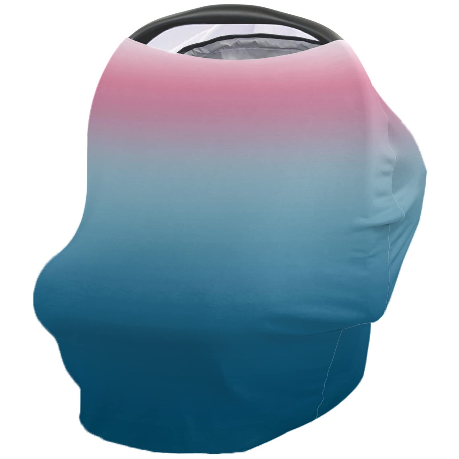 Nursing Cover for Breastfeeding Scarf, Blue Pink Gradient Baby Car Covers Super Soft Multi Use for Canopy Shopping Cart Cover Blanket Stroller Cover