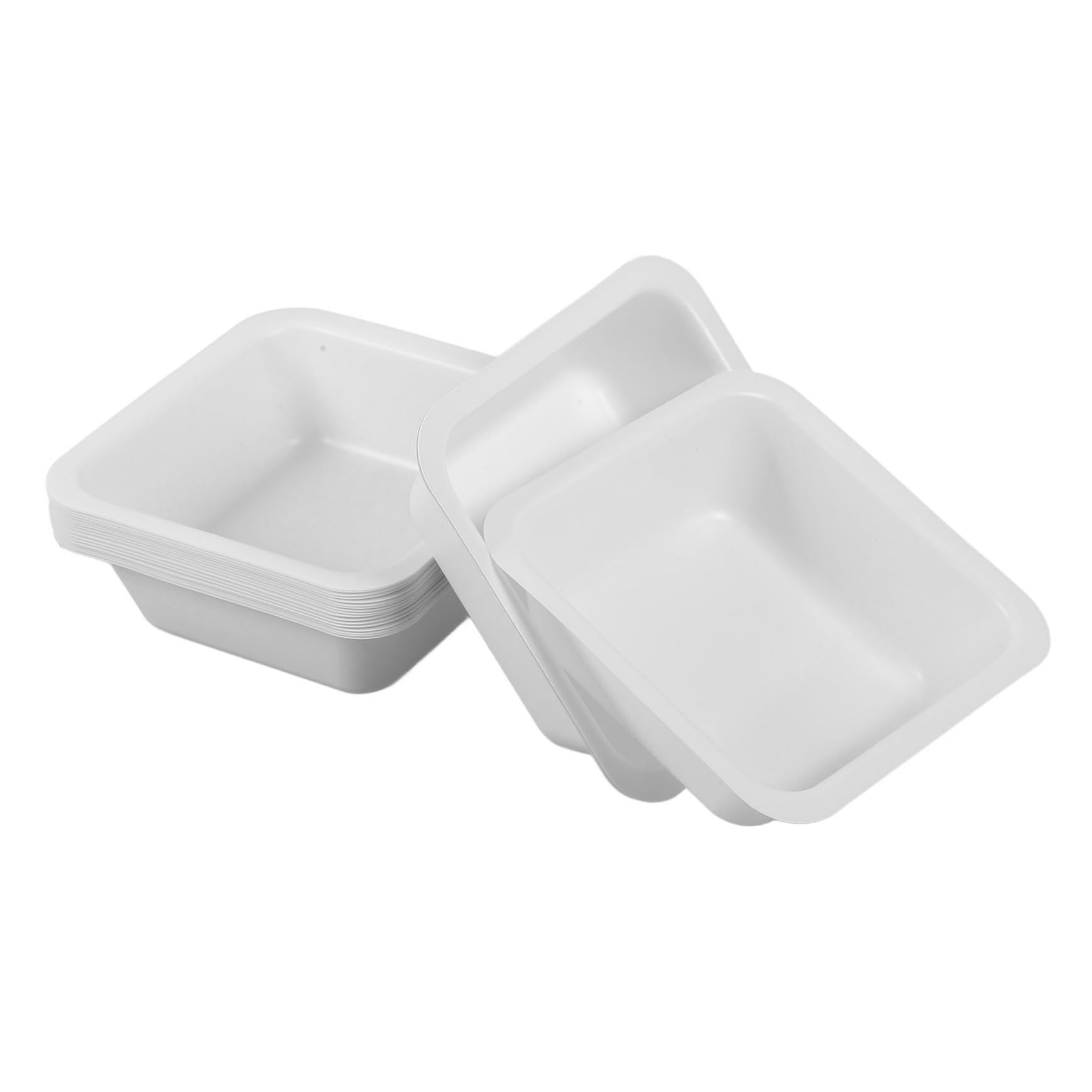 5 Set Piatto Di Pesatura Contenitore Quadrato Vassoio Quadrato Pesante Navi Da Pesatura Attrezzatura Di Laboratorio Vassoio Di Pesatura Del Campione Plastica Bianca 20 Pezzi*5
