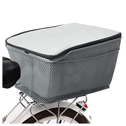 Lixada Rear Bike Basket Large Capacity Rear Bicycle Cargo Rack Mount Metal Wire Bike Storage Basket with Waterproof Rainproof Cover Black…