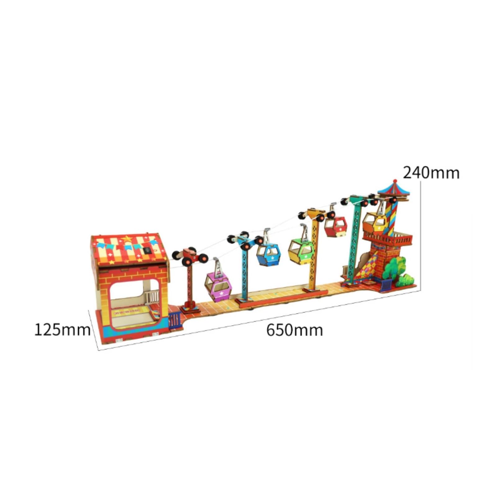 Kit Funivia in Legno da Montare Manuale | Scientifico, Gioco Educativo in Legno, Sicuro per Bambini, Giocattolo, Aula, Studenti