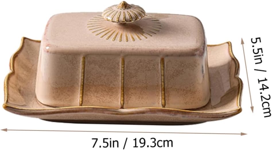 Ceramic Butter Dish Lid Practical Cheese Serving Plate Elegant Butter Keeper for Kitchen Storage for Home and Entertaining