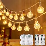 SOAIY 2er-Set LED Lichterkette Kugel 6M 40 warmweiß Kugeln...
