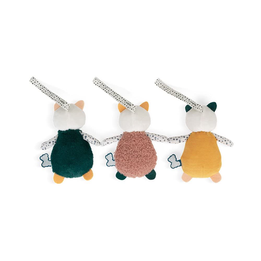 KALOO - Stimuli - I Miei Gattini da Accarezzare - Set di 3 Doudou Multisensoriali per Neonati - Giocattolo Sensoriale Abilità Motorie e Manipolazione - 14 cm - dalla Nascita, K971600