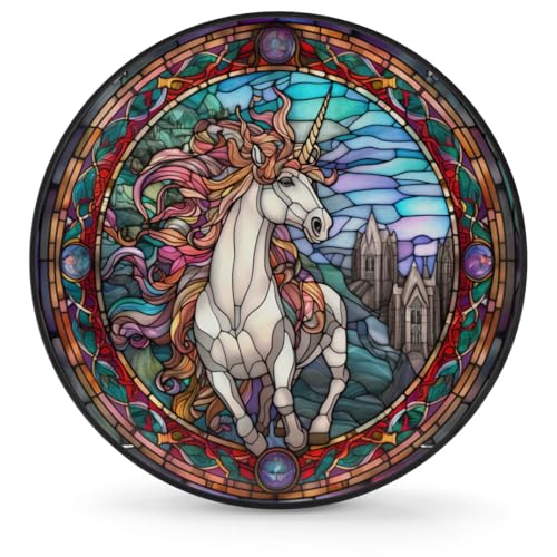 Image of Spare Tire Cover for RV Trailer, Glass Unicorn Tire Covers Universal Fit for Travel Trailer Camper Jeep RV SUV Truck Waterproof Wheel Cover (17 inch for Diameter 31 inch - 33 inch),A-26