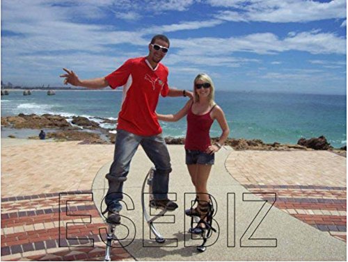 Esebiz Skyrunner - Trampoli da salto da uomo, per ragazzi, 90-110 kg, colore: nero
