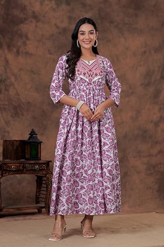 Image of Deavish Women Rayon Printed Full Length Fit & Flared Western Maxi Dress | Maxi Dress for Women