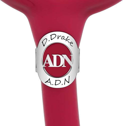 STARFLOW Etiqueta de nombre de estetoscopio personalizada, dijes de estetoscopio ADN grabada con inicial – Etiqueta de identificación