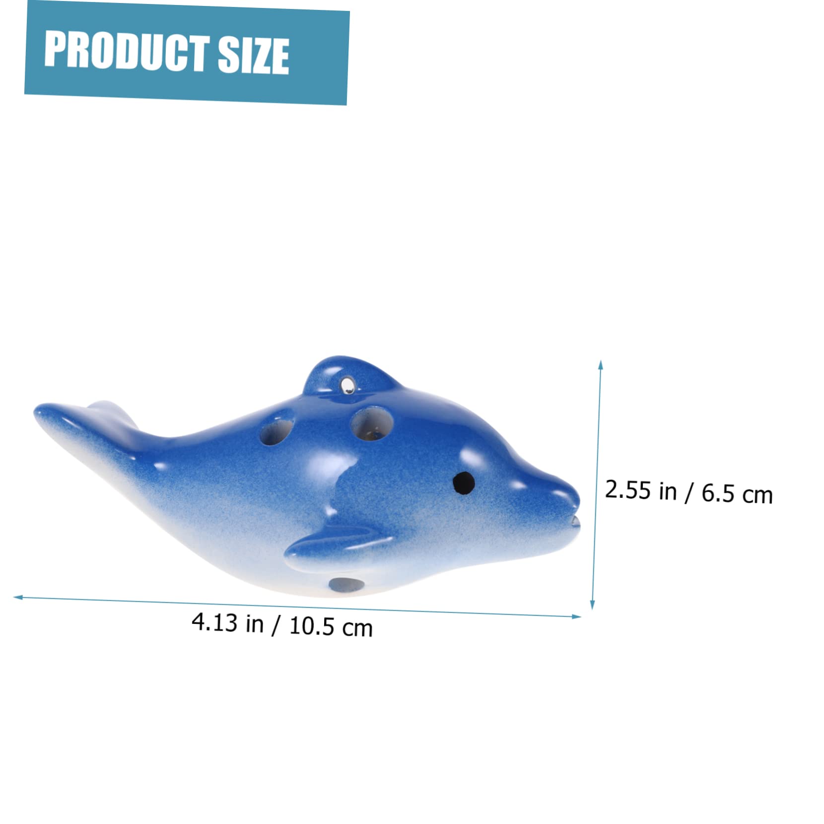 SWOOMEY Small Ceramic Dolphin Ocarina Wind Instrument for Beginners Durable Plaything for Music Learning present for Birthdays and Festivals