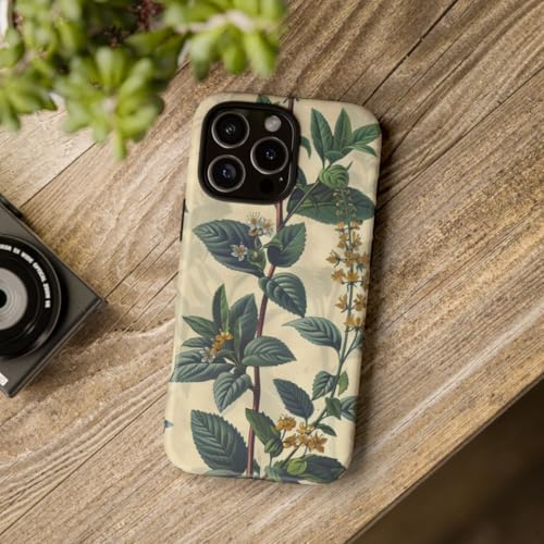 Coque iPhone 16 Pro Max herbes botaniques vintage rigide mate protège des rayures