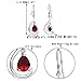 EVER FAITH Women's 925 Sterling Silver CZ Simple Teardrop Hook Dangle Earrings Red